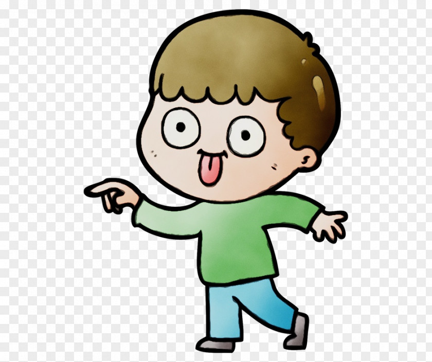 Happy Finger Cartoon Green Cheek Child Animation PNG