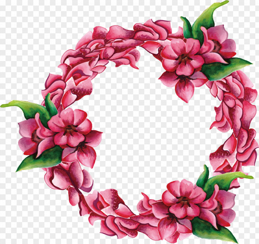 A Decorative Frame Of Red Flowers Flower Pink Euclidean Vector Rose PNG