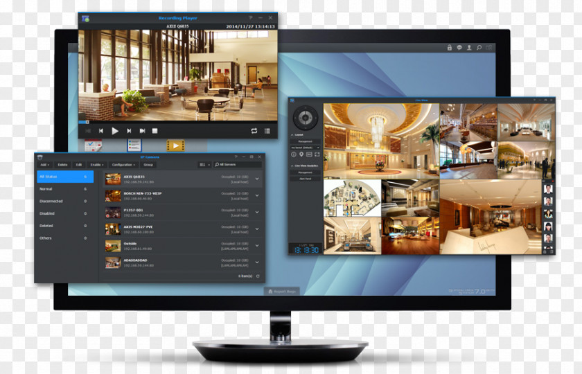 Multitask Synology Inc. LCD Television Network Storage Systems Surveillance Computer Servers PNG