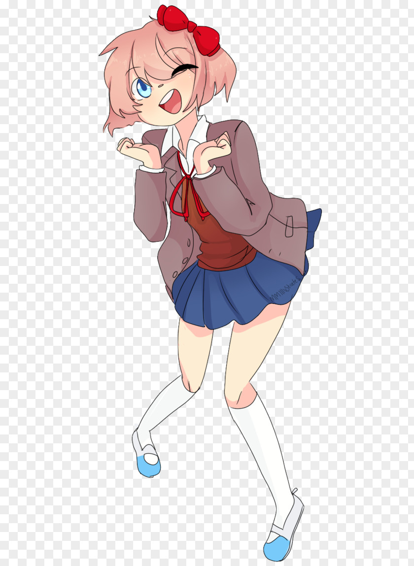 Sayori Doki Literature Club! Sticker Fan Art PNG