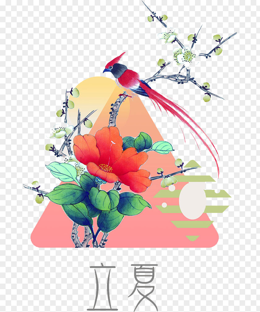 Pretty Bird Gongbi Chinese Painting PNG