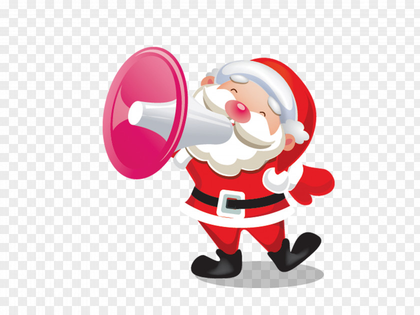 Santa Loudspeakers Material Claus Christmas Illustration PNG