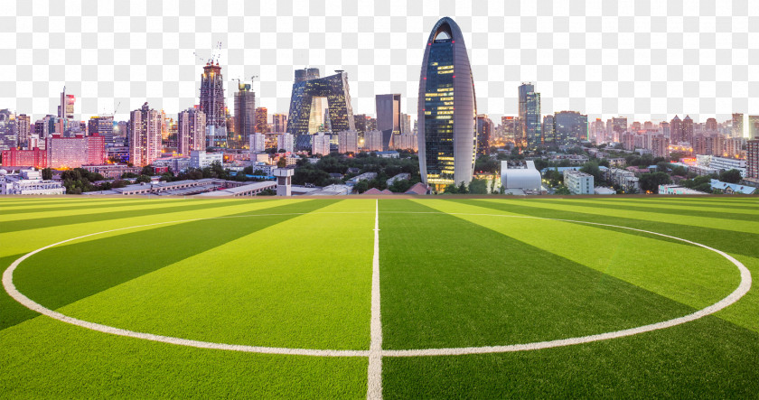 City Soccer Field Artificial Turf Lawn Football Pitch PNG