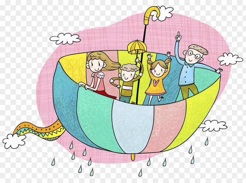 Happy Child Stock Illustration Rain PNG