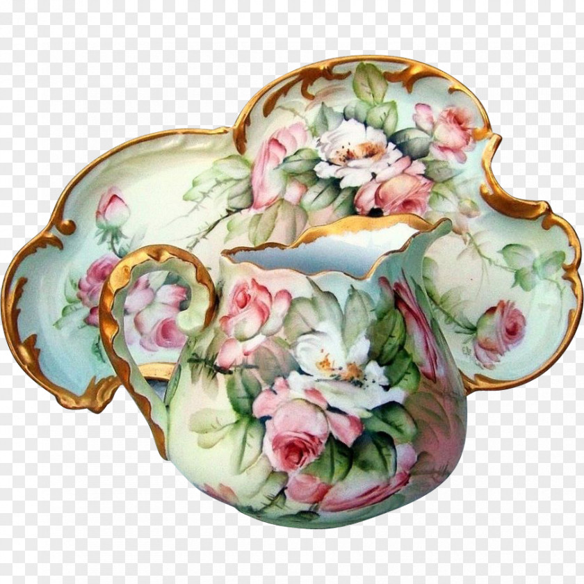 Plate Floral Design Porcelain Saucer Flowerpot PNG