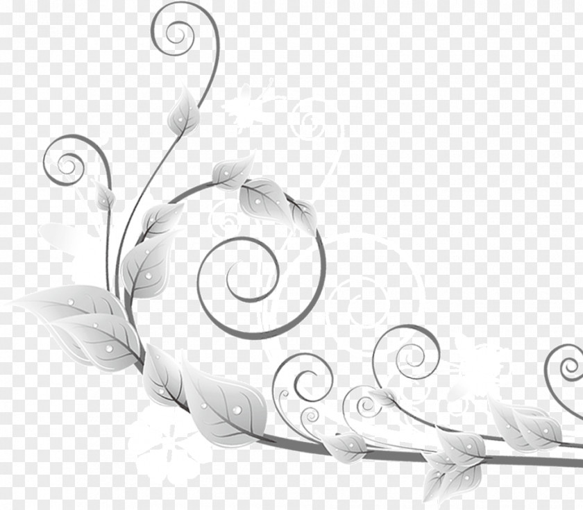 Silver Flower Ornamentation Clip Art PNG