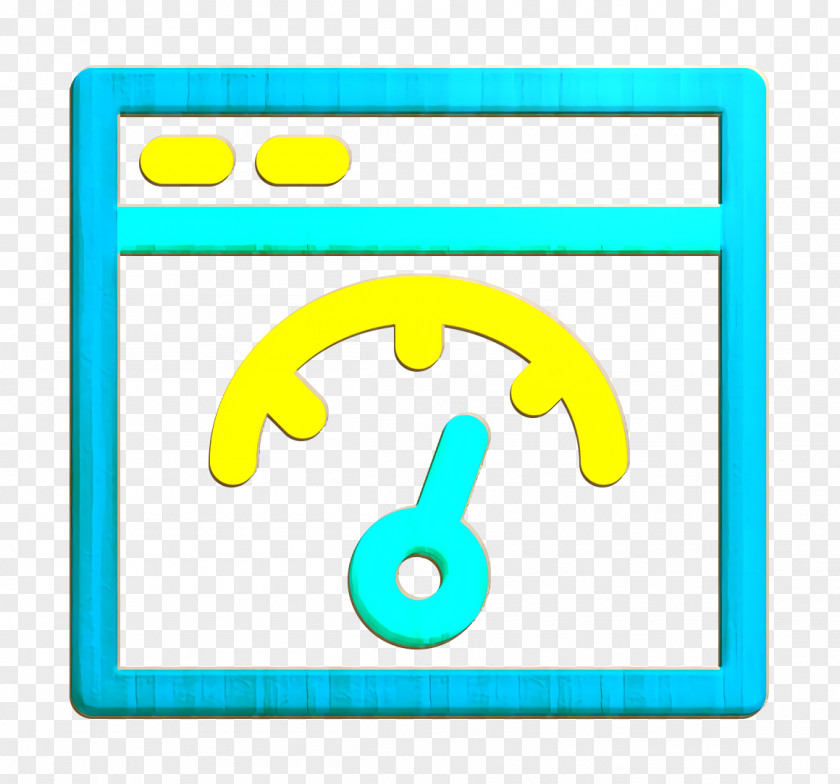 Yellow Turquoise Big Data Icon Efficiency Speedometer PNG