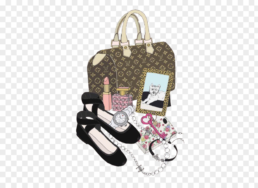 Cartoon Woman Luxury Handbag Chanel Goods PNG