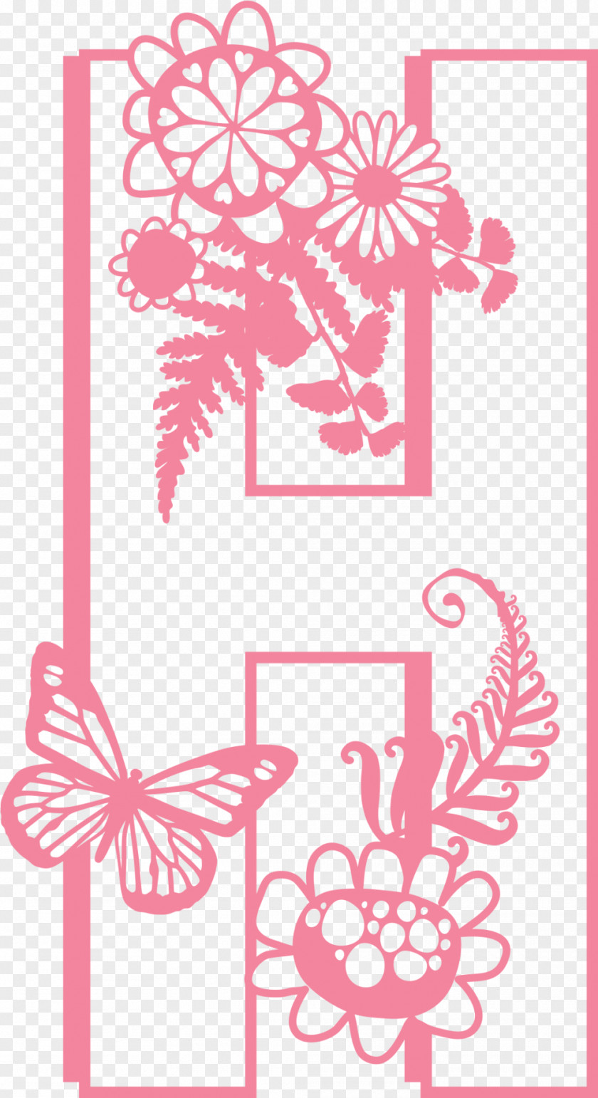 Design Floral H Letter Font PNG