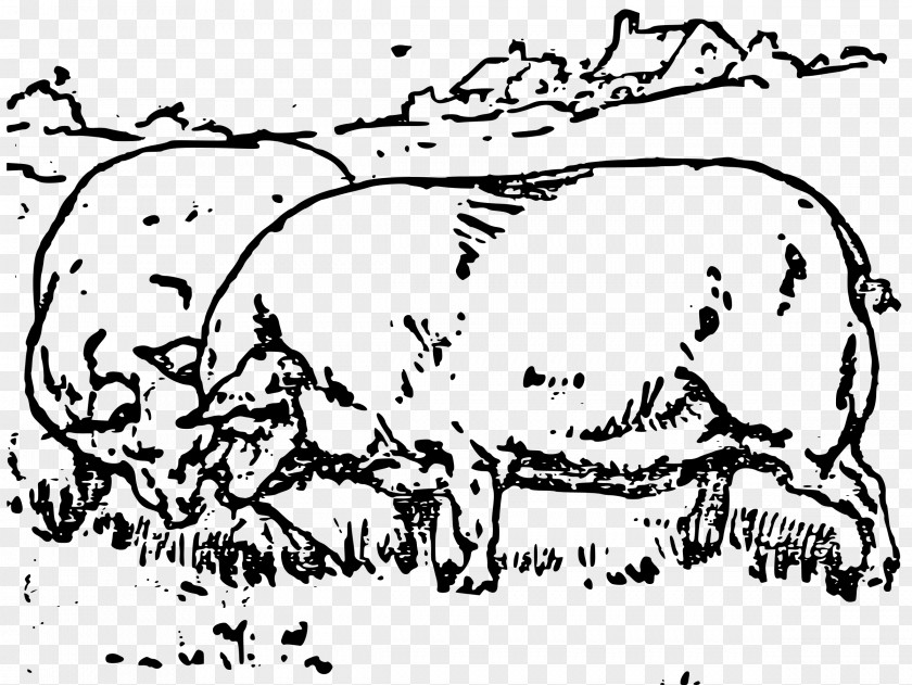 Fat Pig Domestic Sheep Cattle Clip Art PNG
