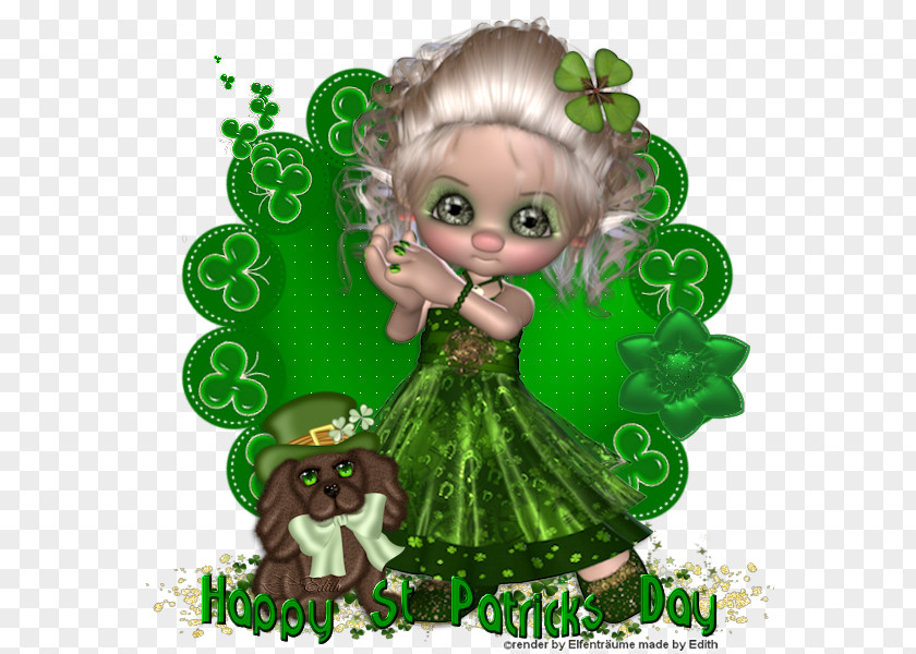 Happy St Patricks Day Christmas Ornament Plant Fairy PNG