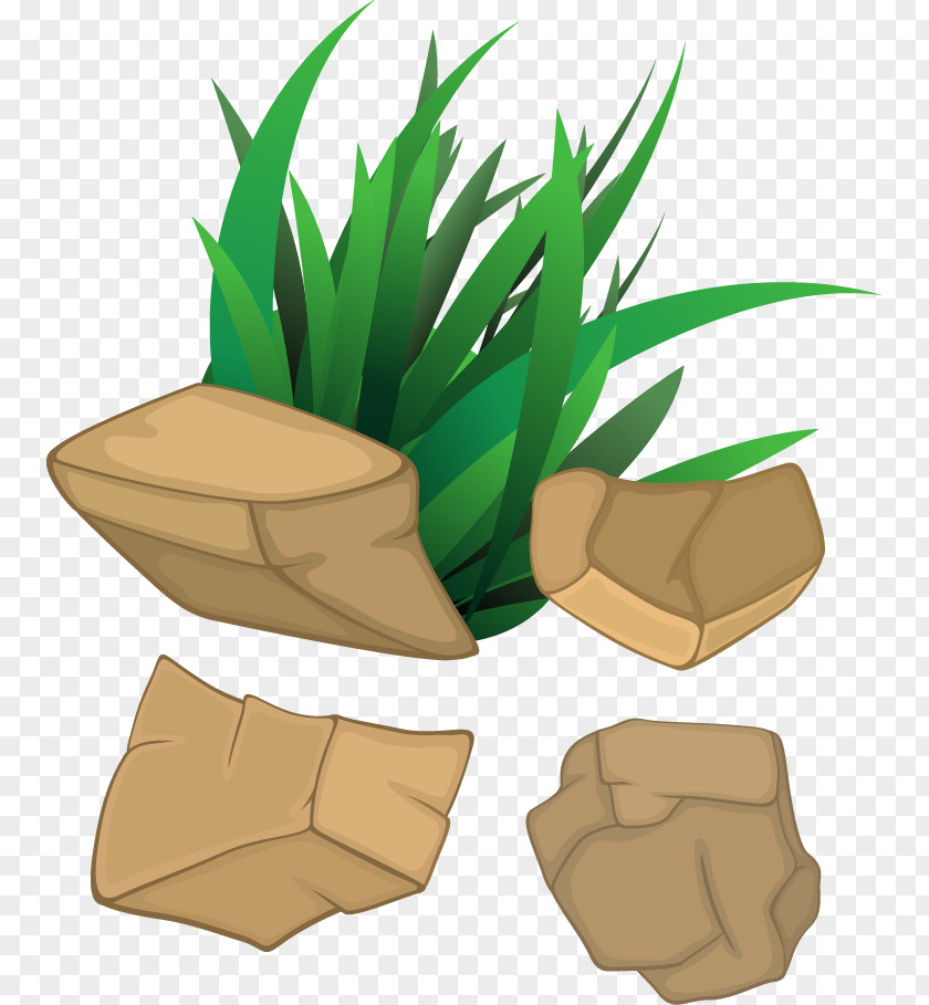 Yellow Stones And Grass Vector GRASS GIS Clip Art PNG