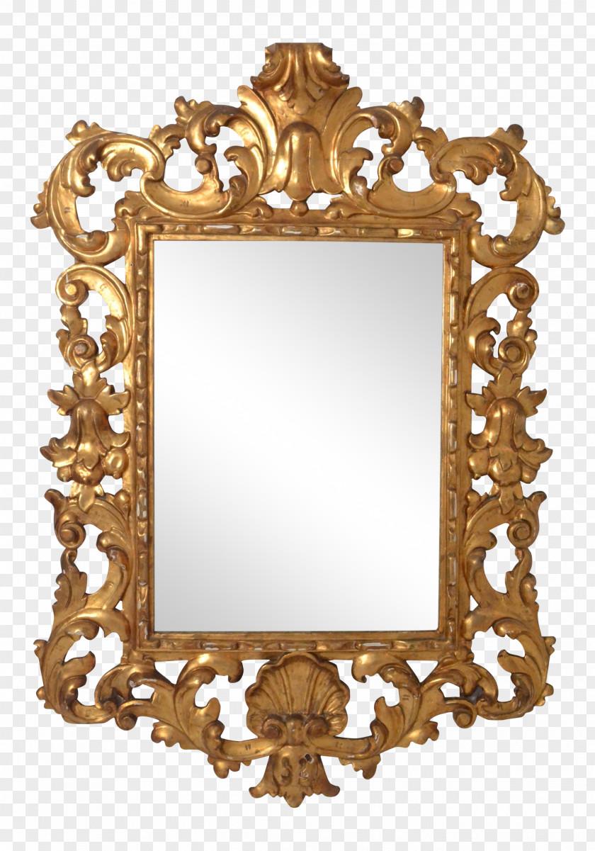 Wood Caving Italian Rococo Art Picture Frames Mirror Style PNG