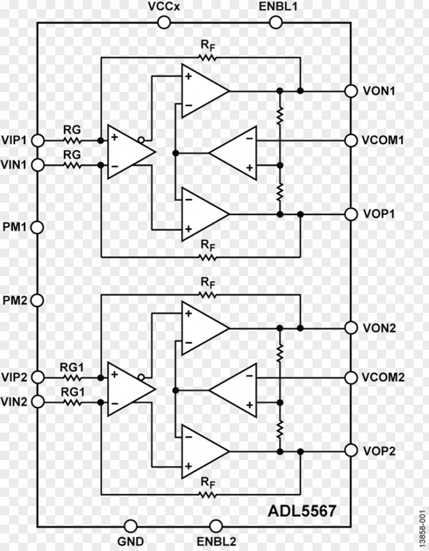 Adl Graphic Differential Amplifier Gain Analog Devices Functional Block Diagram PNG
