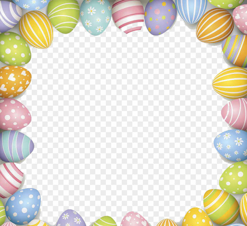 Gorgeous Easter Border Pattern Bunny Red Egg Illustration PNG