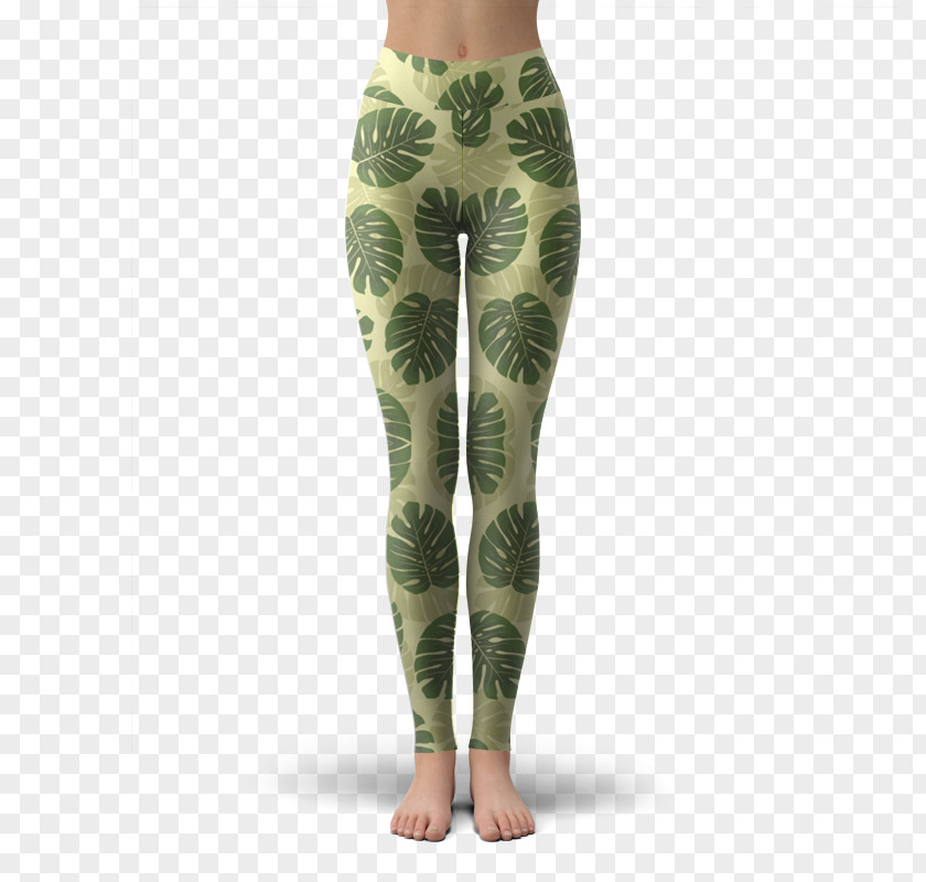 Monstera Leggings Stained Glass Pants PNG