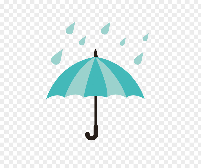 Cartoon Blue Umbrella Raindrops Weather Forecasting PNG