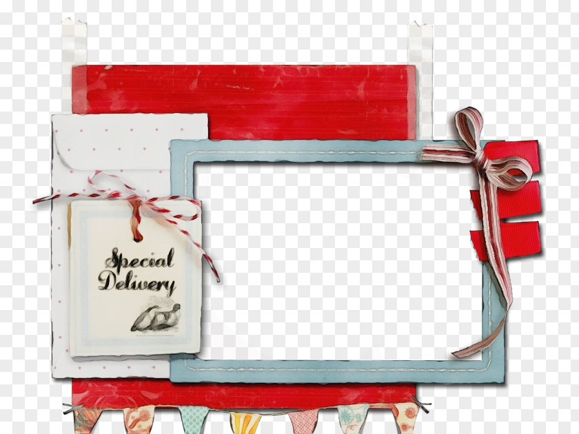 Rectangle Picture Frame Red Background PNG