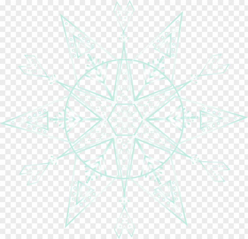 Cartoon Blue Snowflake Symmetry Pattern PNG