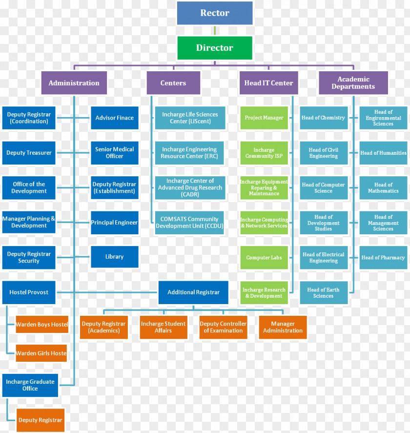 COMSATS Institute Of Information Technology Abbottabad Organizational Chart PNG