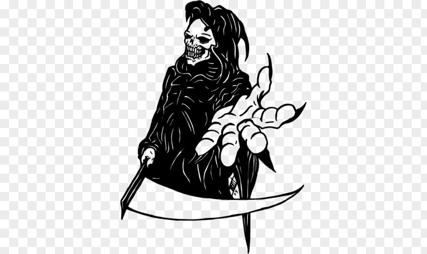 Reaper Death Tattoo Виниловая интерьерная наклейка Line Art Scythe PNG
