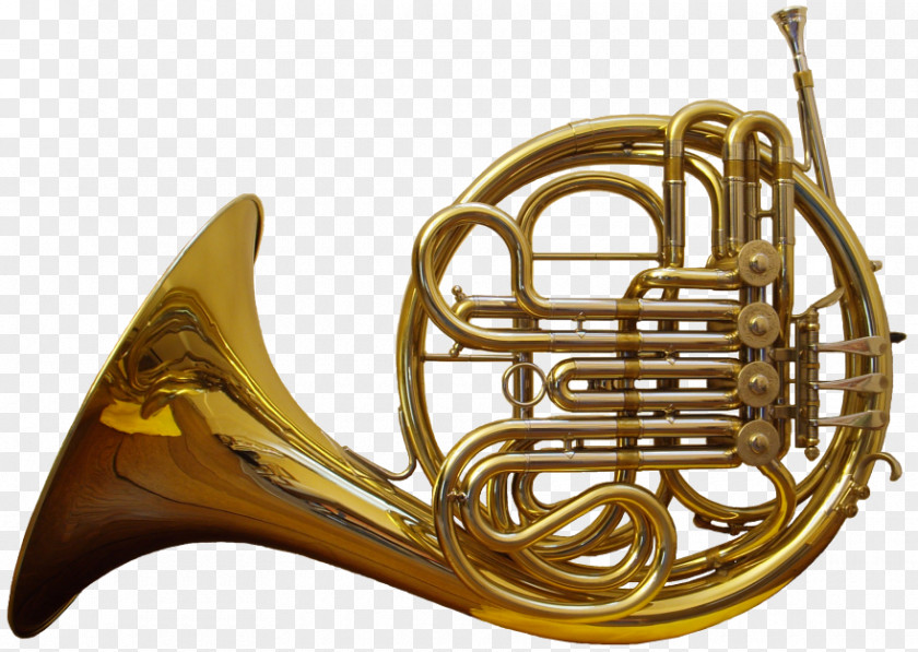 Trumpet And Saxophone French Horns Musical Instruments Brass Baritone Horn PNG