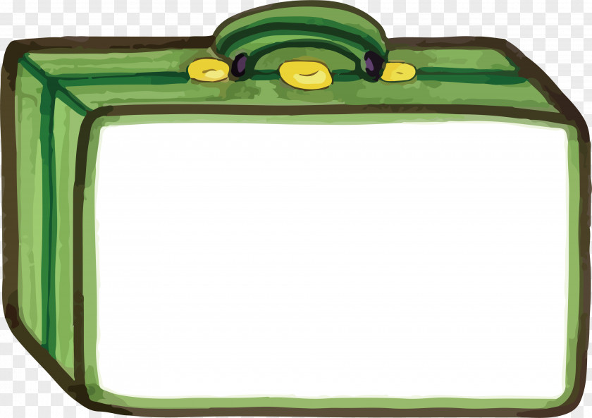 Green Suitcase Long Box Title Bar Vector Picture Frame Travel PNG