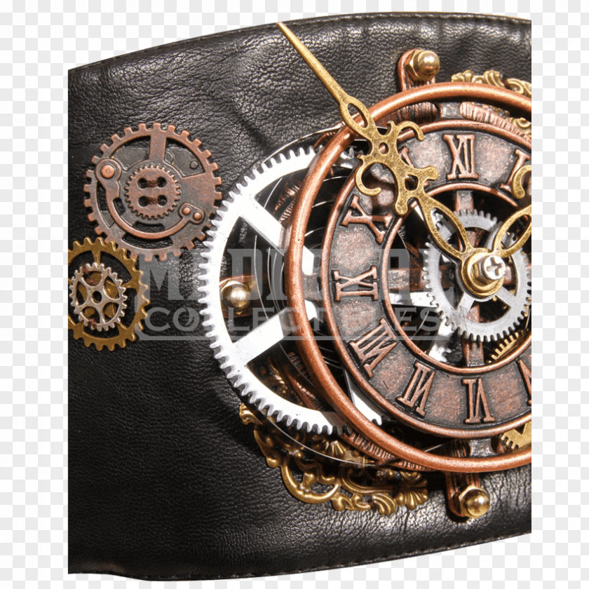 Steampunk Gear Clock Belt Gothic Fashion PNG