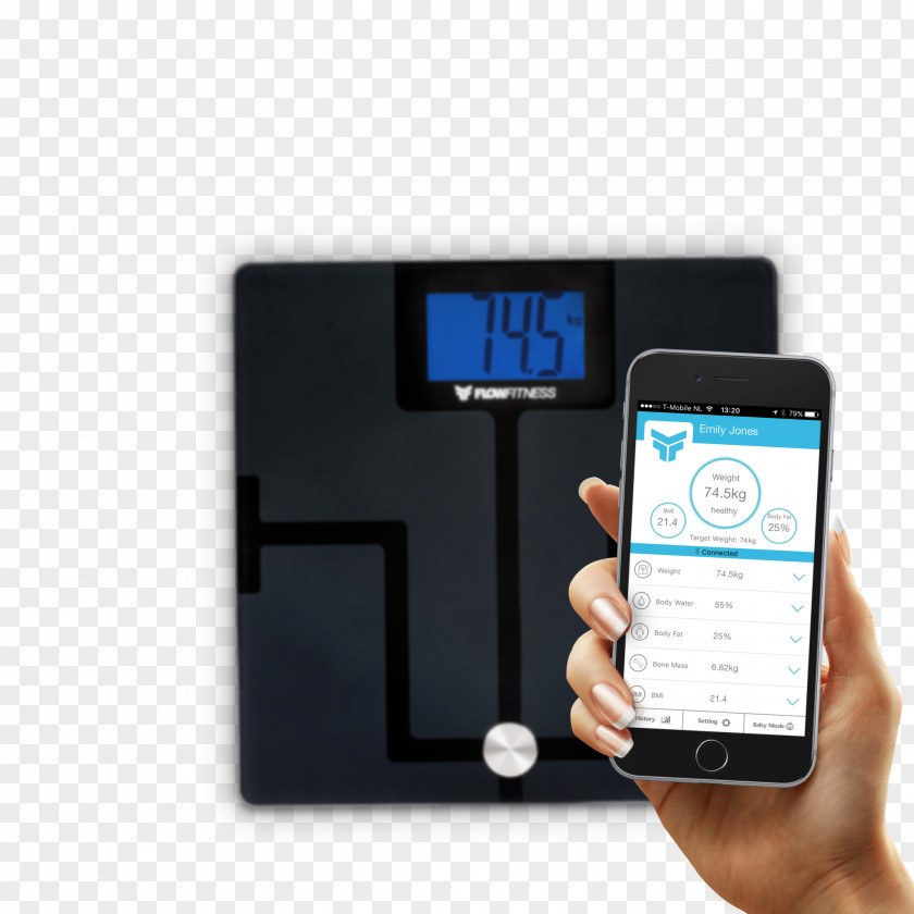 Bluetooth Low Energy Measuring Scales Body Composition Analyser PNG