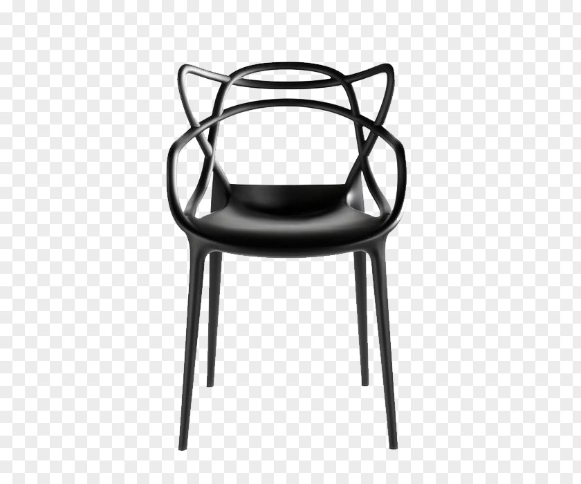 Creative Black Chair Model 3107 Kartell Tulip Furniture PNG