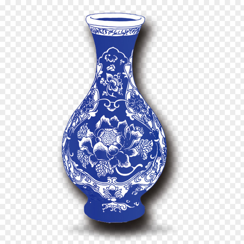 Vase Jingdezhen Blue And White Pottery Porcelain Chinoiserie PNG