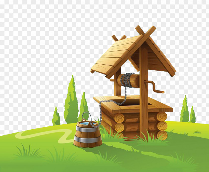 Cartoon Grassland Water Well Map Drawing Royalty-free Clip Art PNG