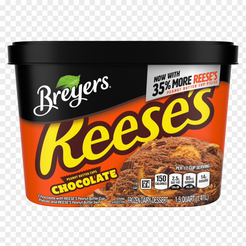 Ice Cream Reese's Peanut Butter Cups Pieces Breyers PNG