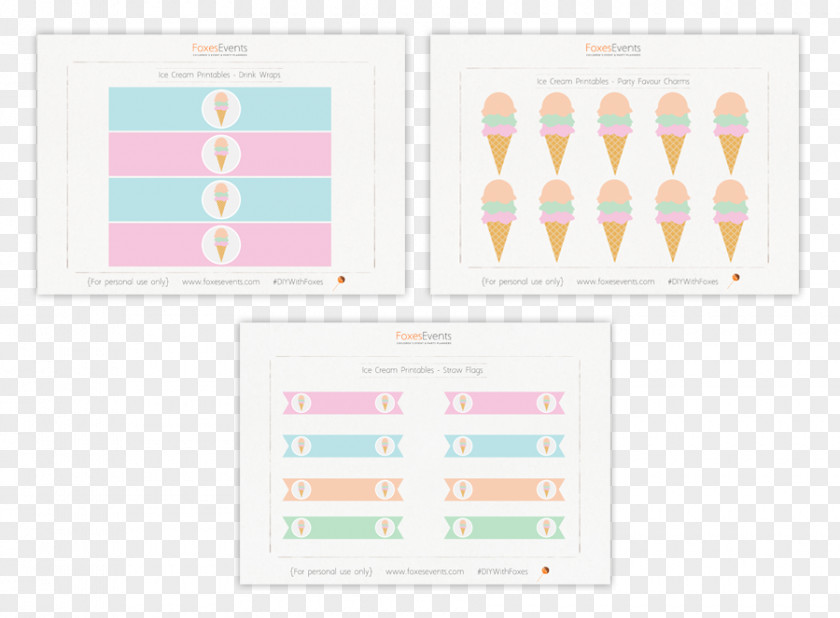 Ice Cream Party Paper Brand Pattern PNG