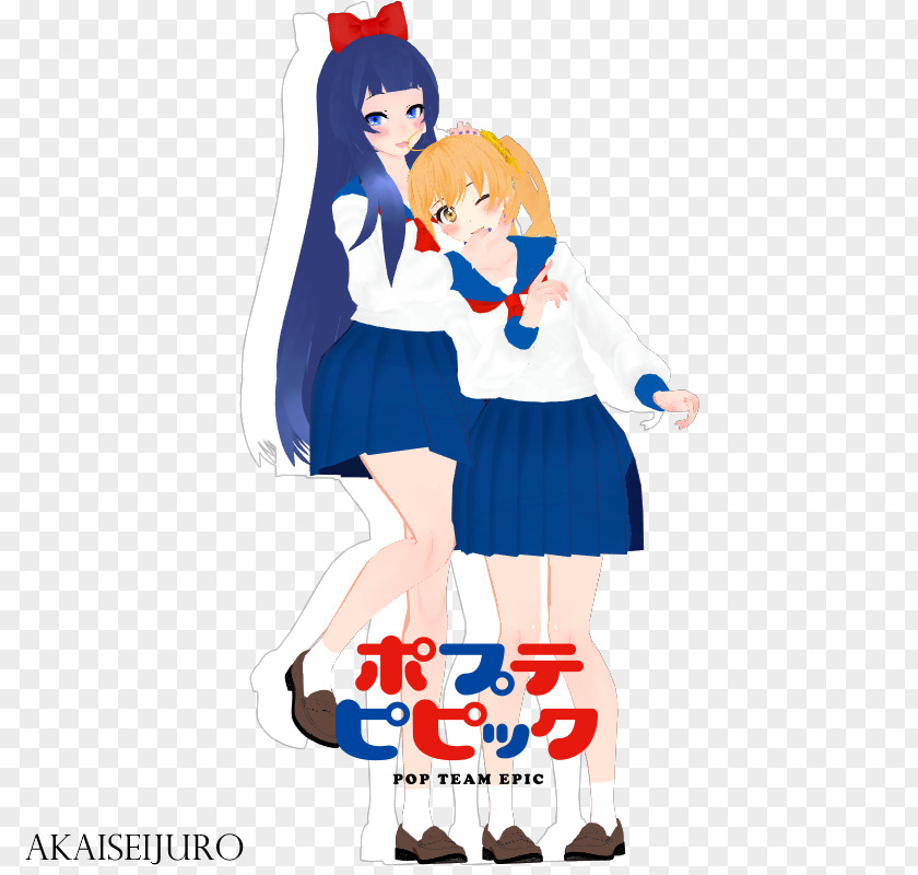 Pop Team Epic Costume 総柄 Necktie Clip Art PNG