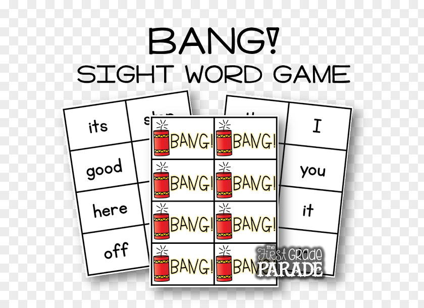 1st Grade Sight Word Dolch List Game Wall PNG