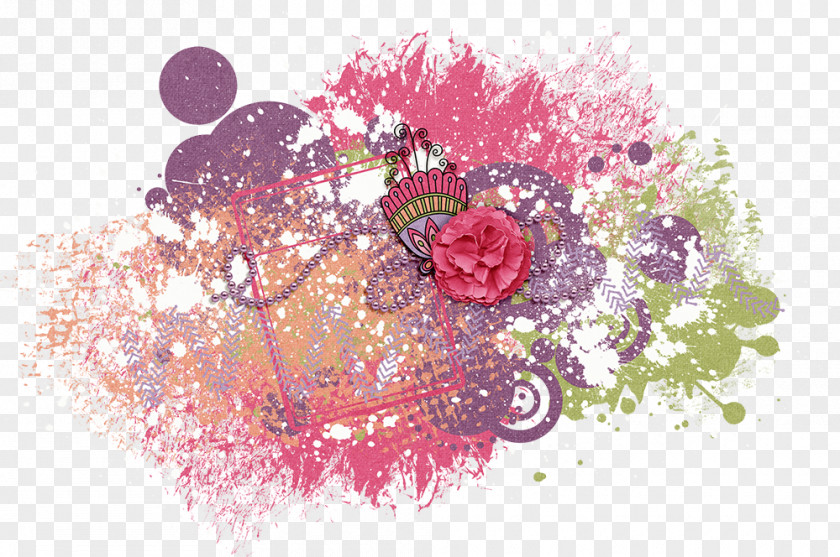 Graffiti Background Floral Design PNG