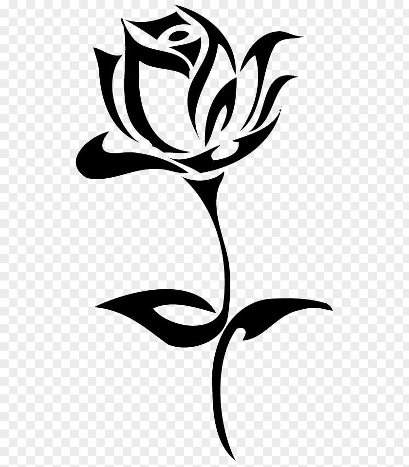 Hand Drawn Flowers Tattoo Black Rose Drawing Clip Art PNG