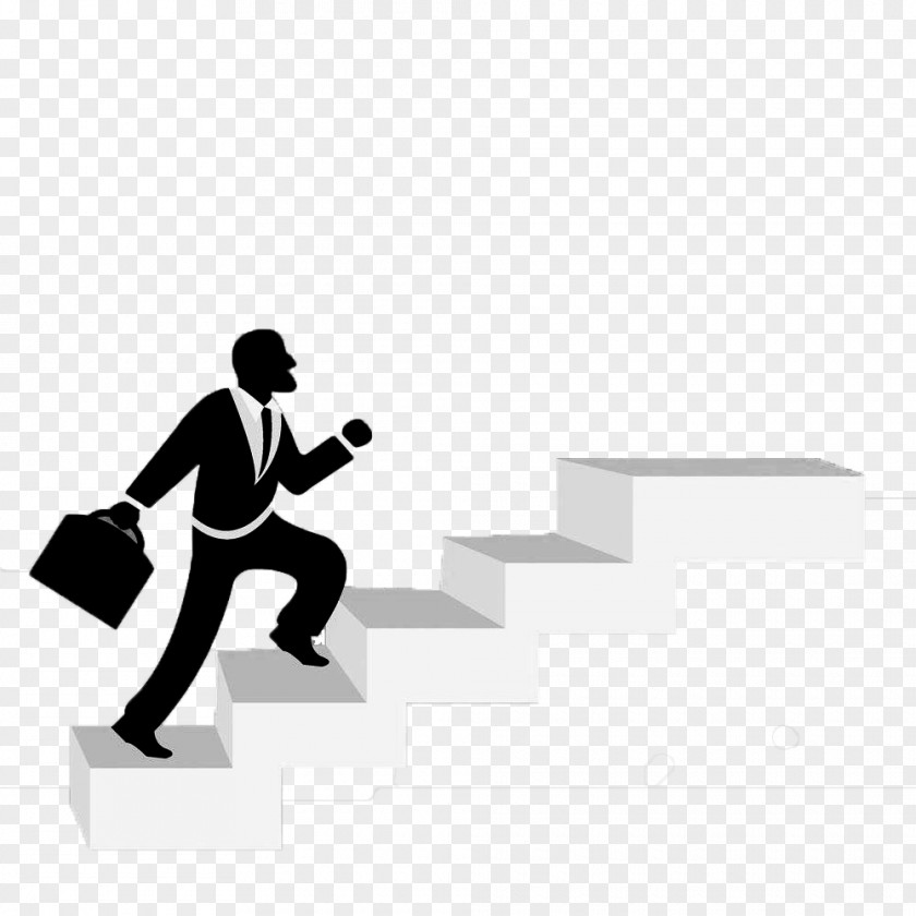 Business People Climb The Floor Stairs Illustration PNG