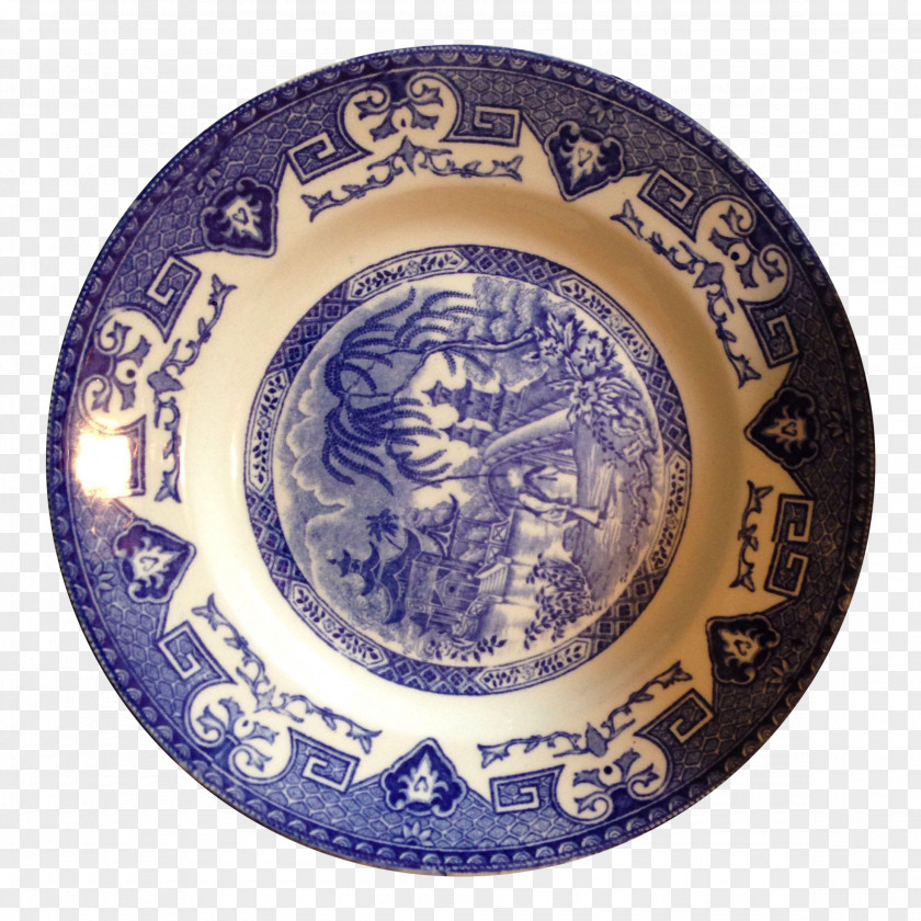 China Plate Cobalt Blue And White Pottery Porcelain PNG