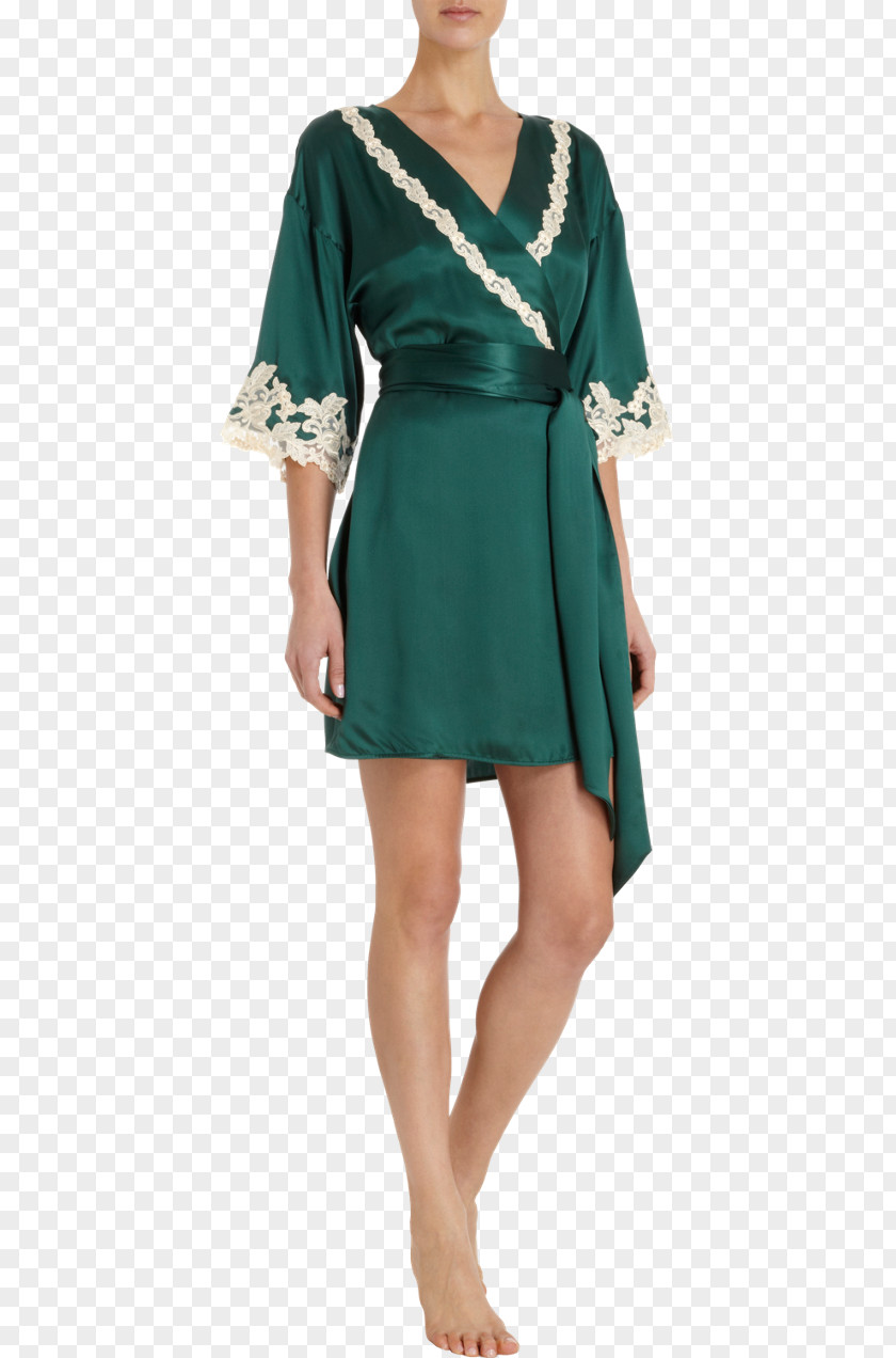 Green Silk Robe Night Dresses Pajamas Nightwear PNG