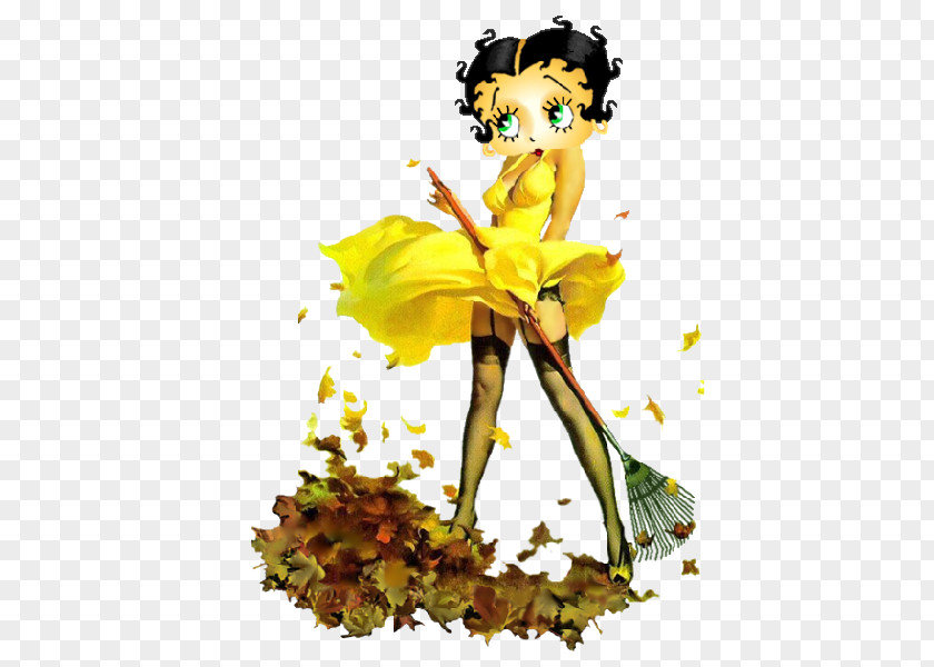 Painting Betty Boop Autumn PNG