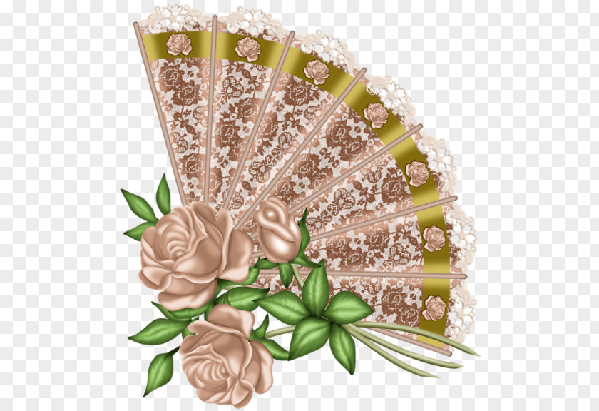 Brown Rose Lace Fan Hand Rosette PNG