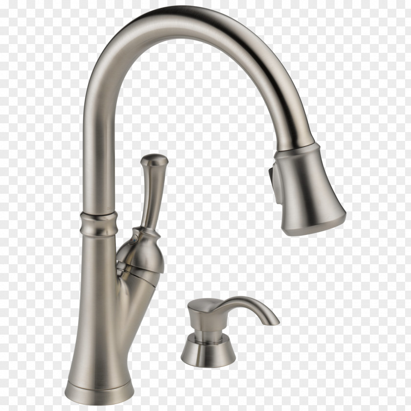 Faucet Tap Stainless Steel Brushed Metal Kitchen Sink PNG