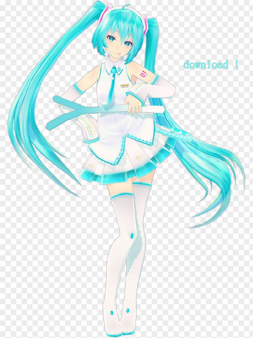 Hatsune Miku MikuMikuDance Teal Character Turquoise PNG