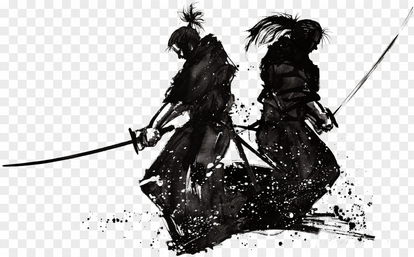 Japanese Samurai Ink Japan Kenjutsu Bushi PNG