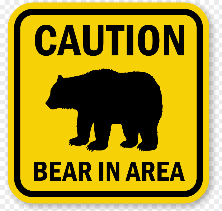Sighting Warning Sign Bear Hazard Safety PNG