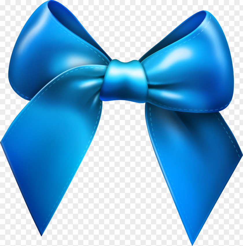 Blue Cartoon Bow Tie Ribbon Clip Art PNG