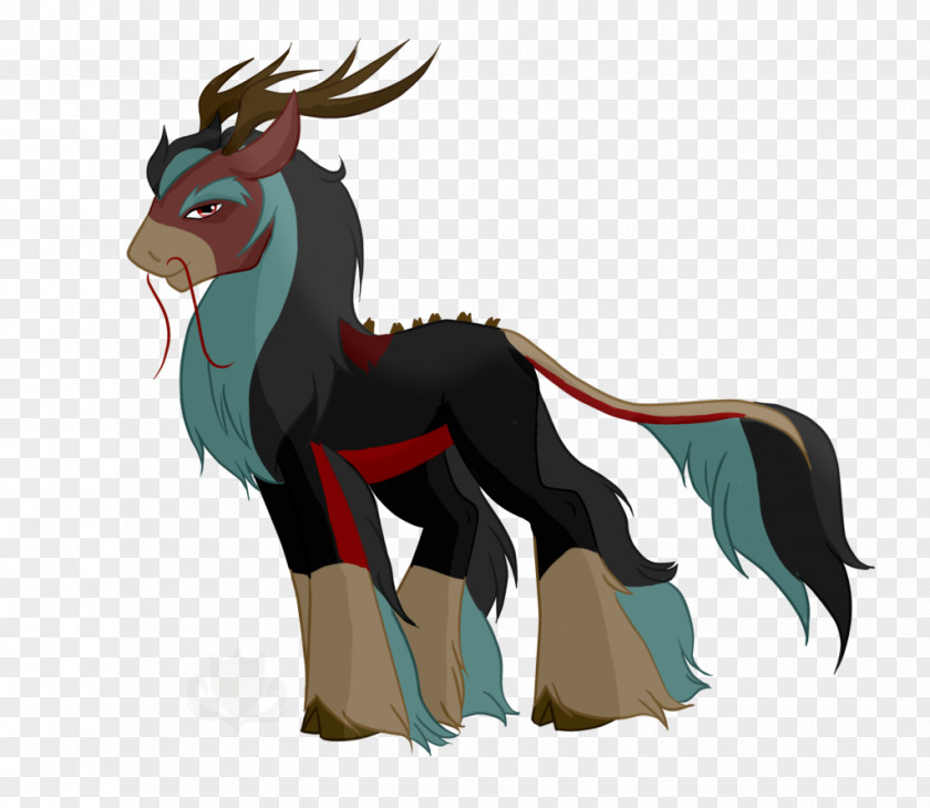 Mustang Pony Dog Mascot Black Tie PNG