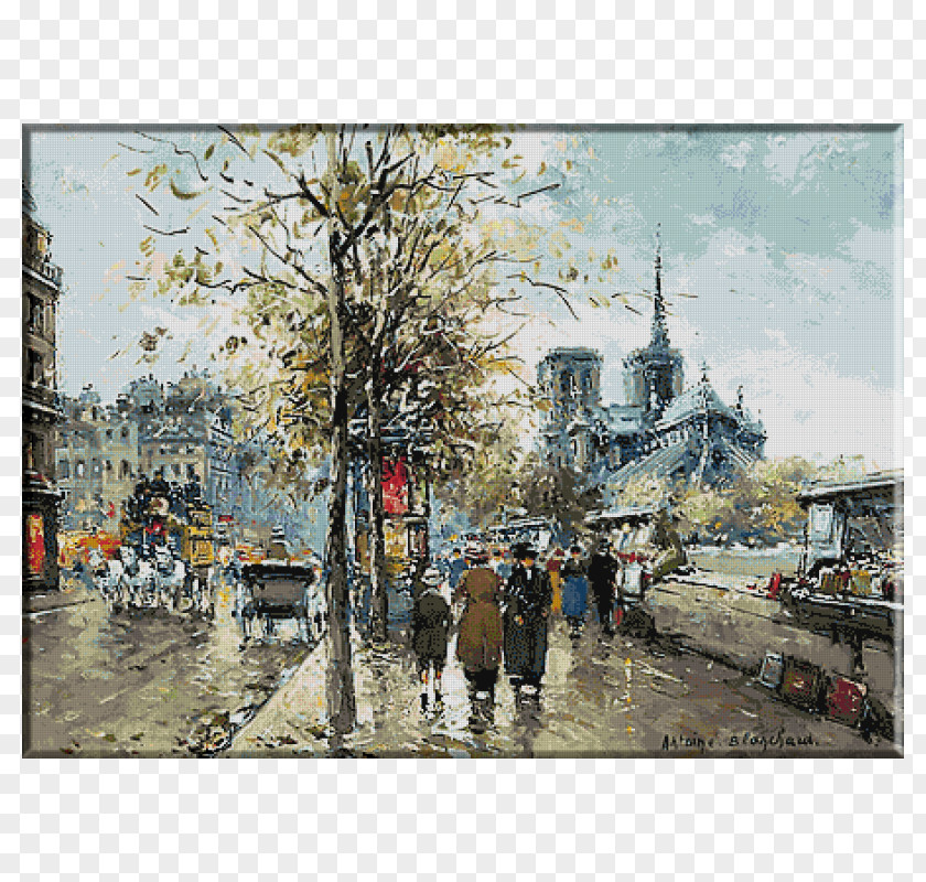 Painting Notre-Dame De Paris Saint-Germain-des-Prés KRIF Painter PNG